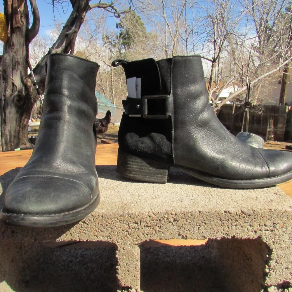 Donald J Pliner Primo black leather biker-style ankle boots